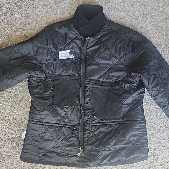 Vtg Carhartt Chore Jacket Men 2XL Tall Black Michigan Barn Work Quilt Lined Flag - Picture 10 of 15